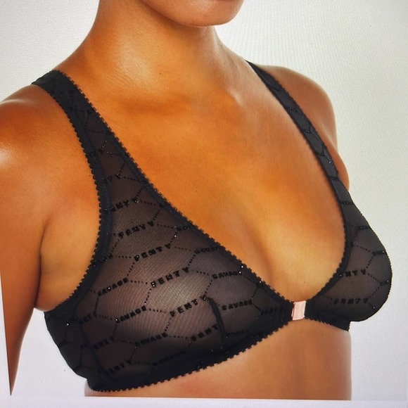 Savage X Fenty Other - Savage X Fenty Shinmer Flocked Logo Bralette